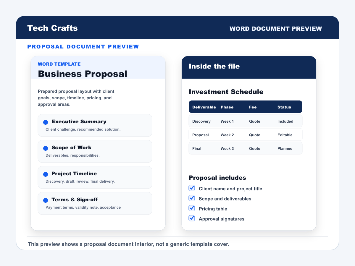 Business Proposal Word Template document preview
