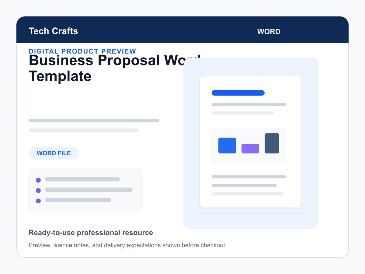 Business Proposal Word Template document preview