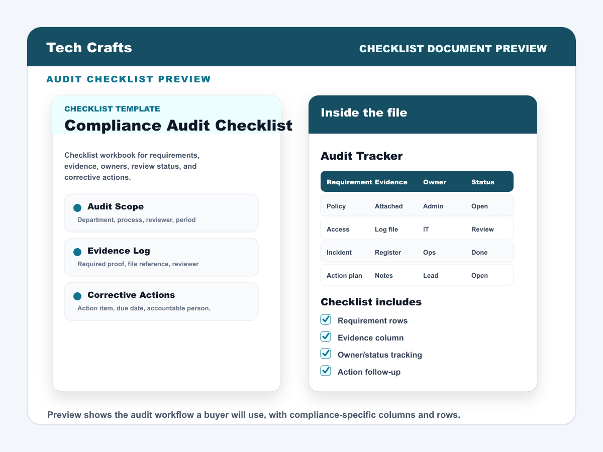 Audit checklist preview
