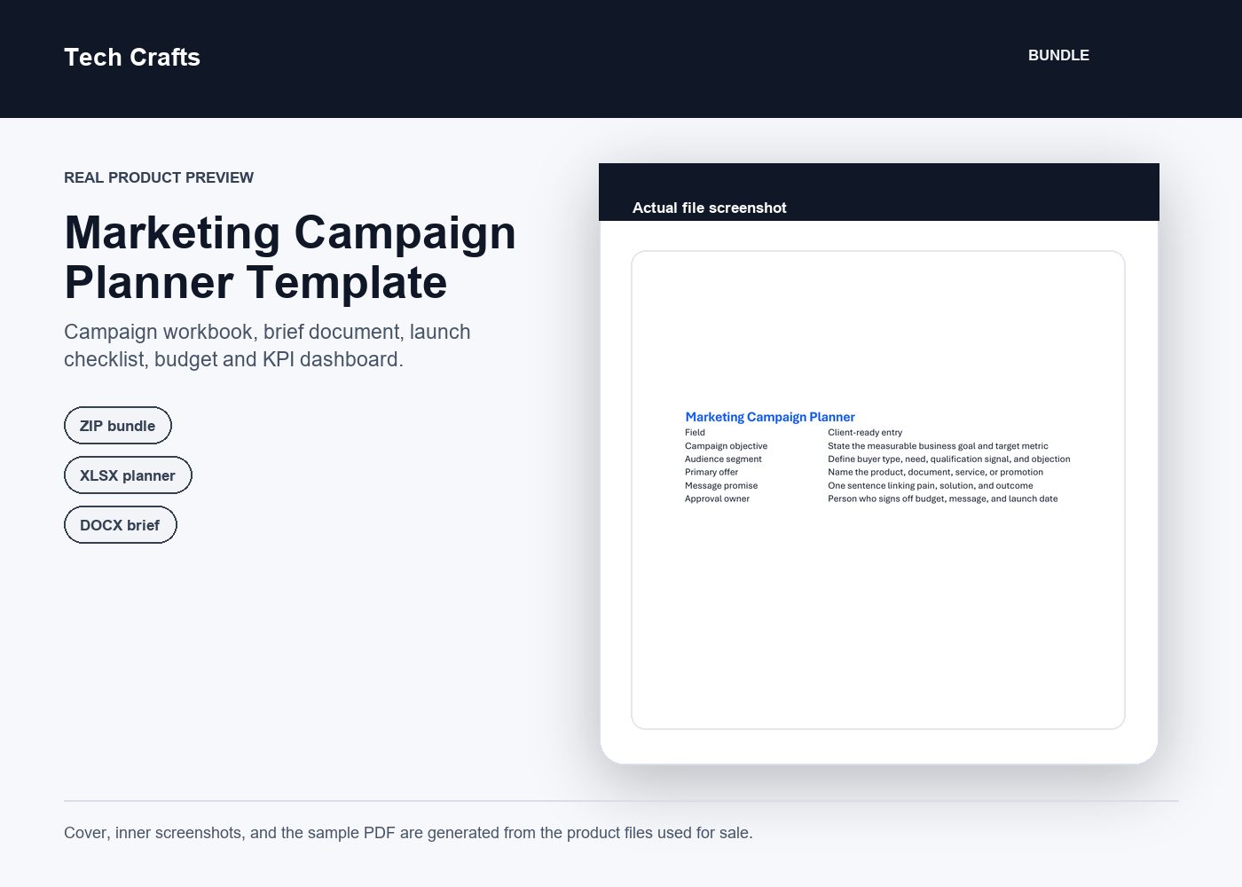 Marketing Campaign Planner Template - cover screenshot