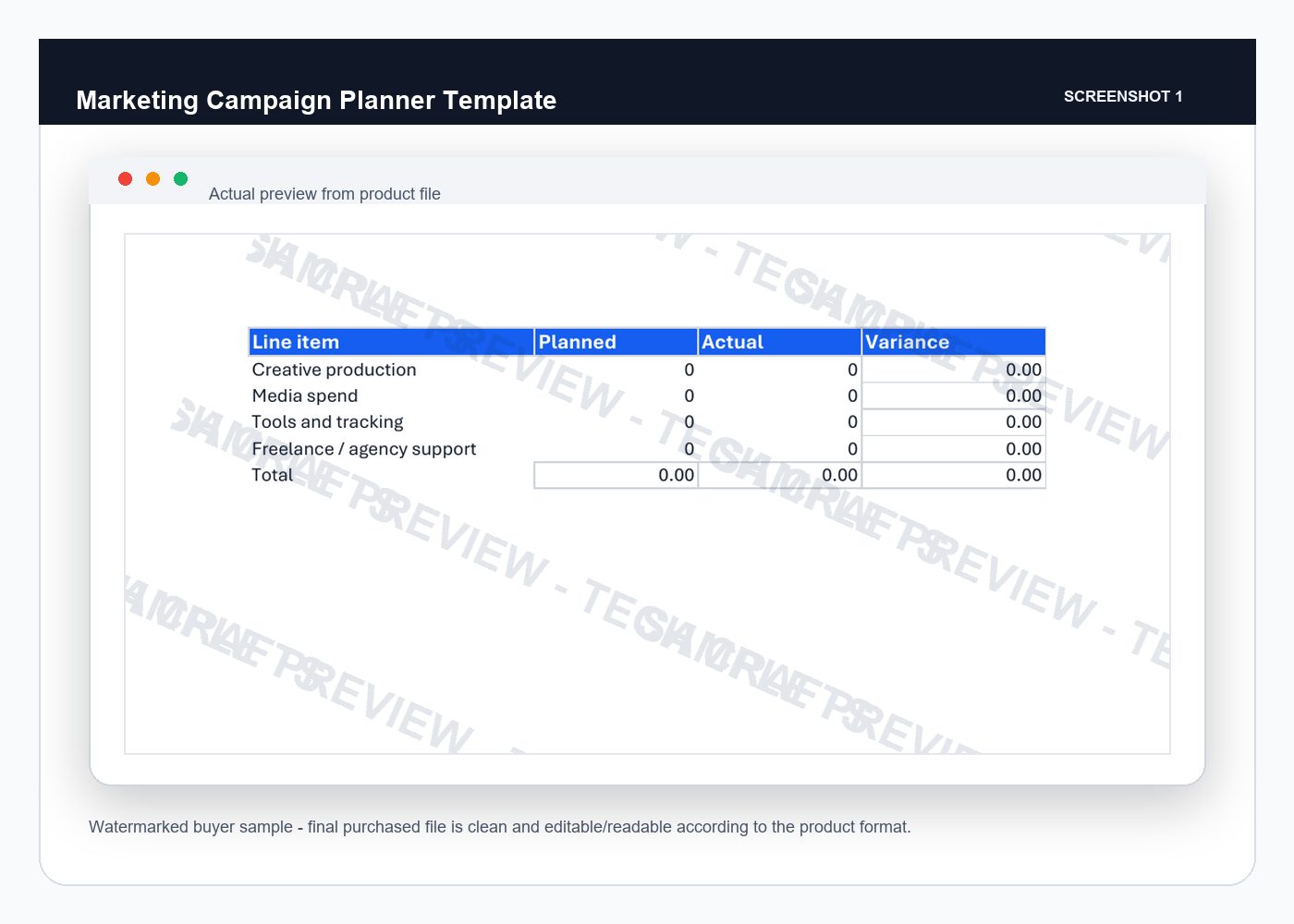Marketing Campaign Planner Template - inner 01 screenshot