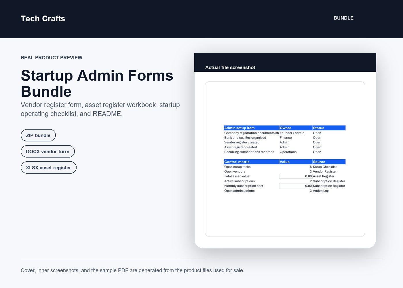 Startup Admin Forms Bundle - cover screenshot