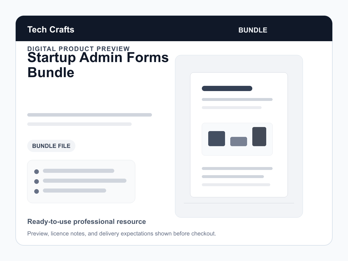 Startup Admin Forms Bundle document preview
