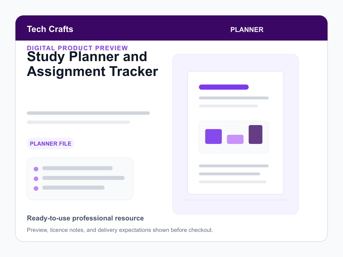 Study Planner and Assignment Tracker document preview